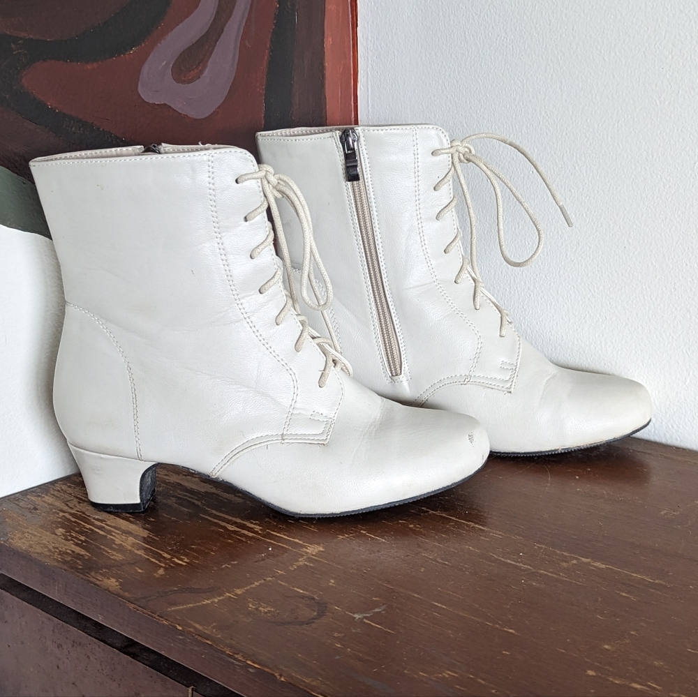 White Heeled Booties